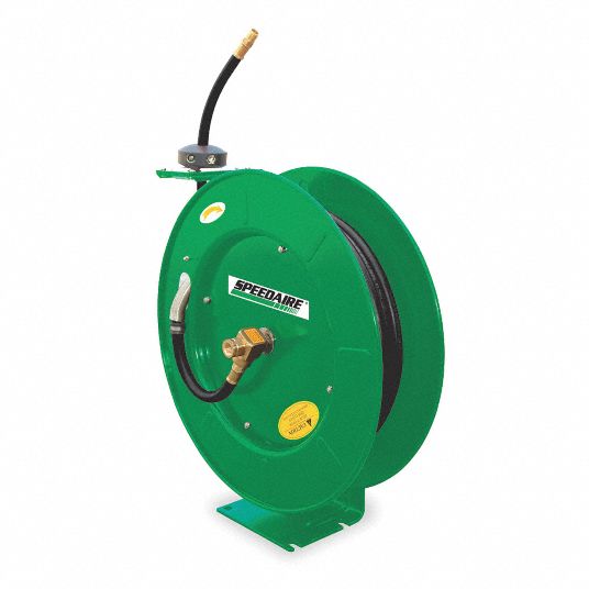 Speedaire 45UZ55 Dual Hose Reel, Spring, 3/8 in MNPT, 25 ft