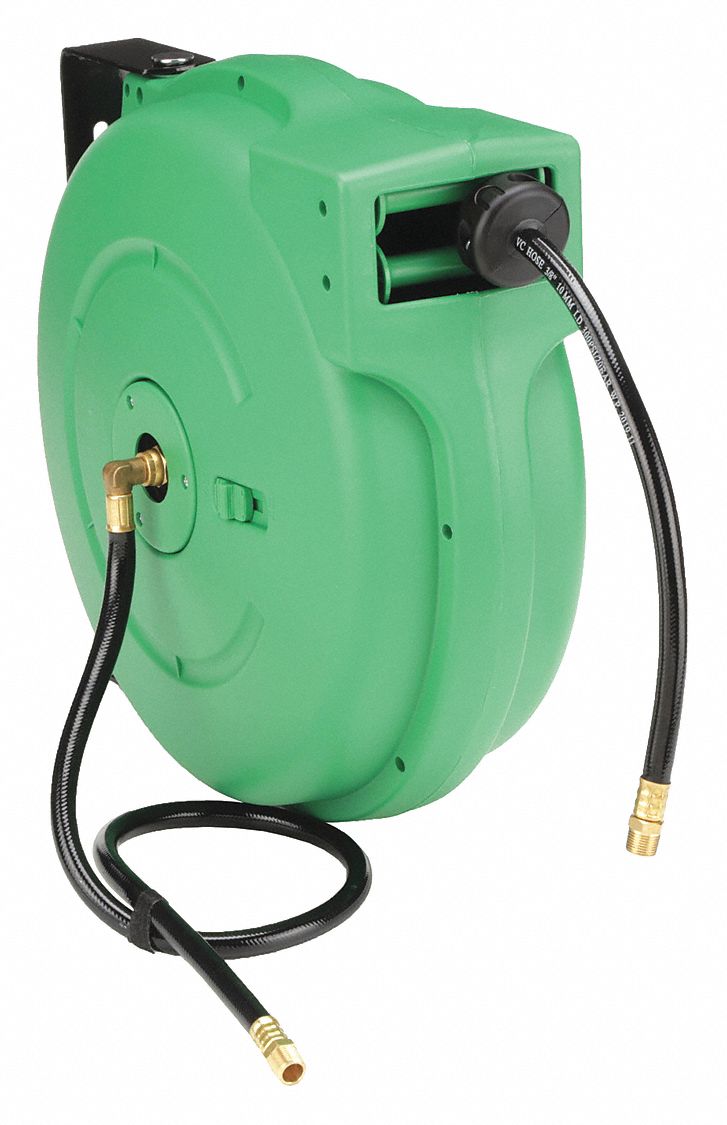 Speedaire 2Cua7 Hose Reel,3/8 Id,50 Ft,Spring,Hd