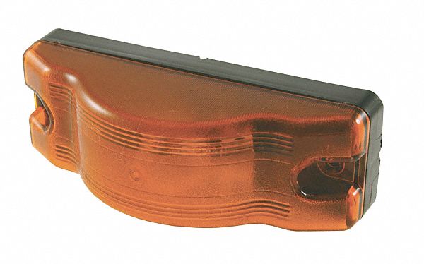 SIDE TURN MARKER LAMP, INCANDESCENT, TURN SIGNAL LIGHT, AMBER, RECTANGULAR, 2 IN OVERALL H