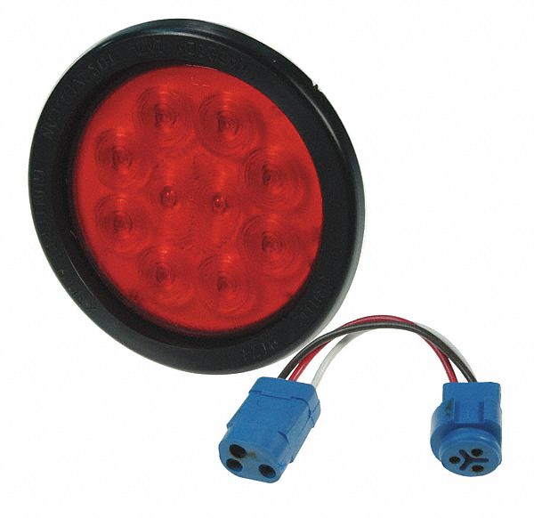 GROTE Round Stop/Turn/Tail Light, Red 2CWF553452 Grainger