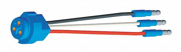 PIGTAIL, SLIM-LINE 0.18 IN MALE BULLET/STRAIGHT MALE PIN, 3 WIRES, 5 IN WIRE L, 4 CONNECTORS