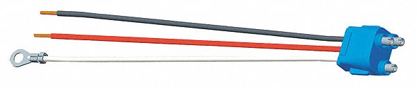 PIGTAIL, RING TERMINAL/BLUNT CUT/STRAIGHT PL-3 CONNECTOR, 3 WIRES, 11 IN WIRE L, 2 CONNECTORS