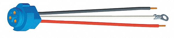 PIGTAIL, BLUNT CUT/RING TERMINAL/STRAIGHT MALE PIN, 3 WIRES, 11 IN WIRE L, 2 CONNECTORS