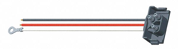 PIGTAIL, BLUNT CUT/RING TERMINAL/PL-3 CONNECTOR, 3 WIRES, 12½ IN WIRE L, 2 CONNECTORS