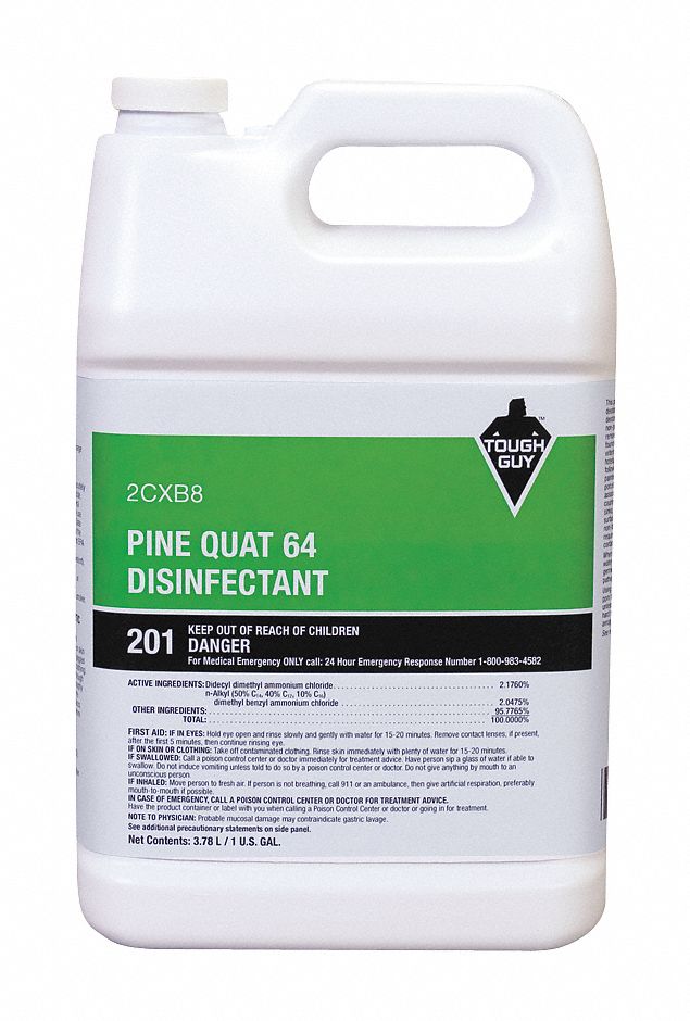 TOUGH GUY, Jug, 1 gal Container Size, Cleaner and Disinfectant 2CXB8
