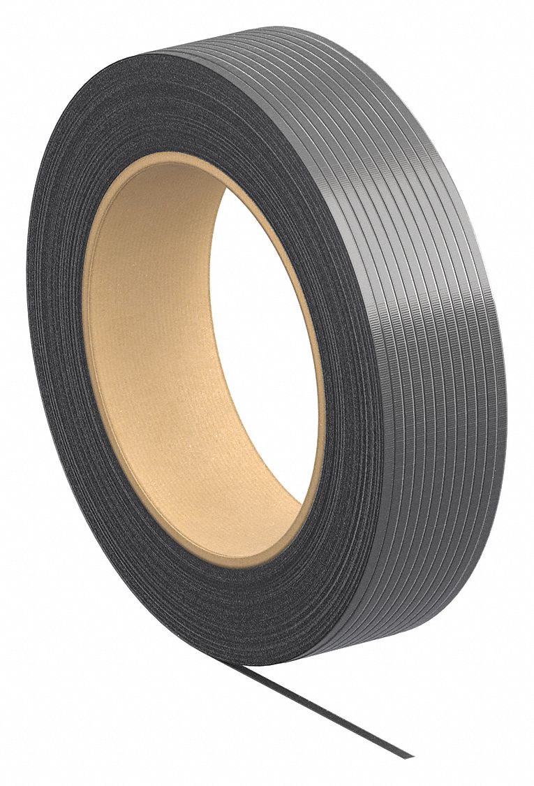 PLASTIC STRAPPING, ½ IN STRAPPING W, 0.018 IN THICK, 300 LB BREAK STRENGTH, 9,000 FT OVERALL L