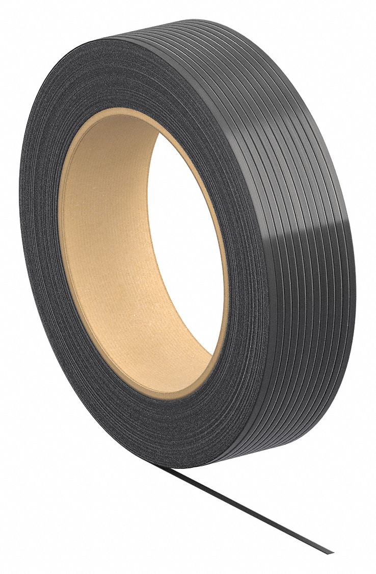 PLASTIC STRAPPING, ½ IN STRAPPING W, 0.02 IN THICK, 600 POUND BREAK STRENGTH