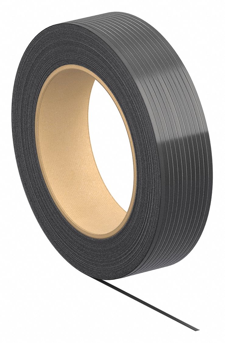 PLASTIC STRAPPING, ½ IN STRAPPING W, 0.025 IN THICK, 775 POUND BREAK STRENGTH