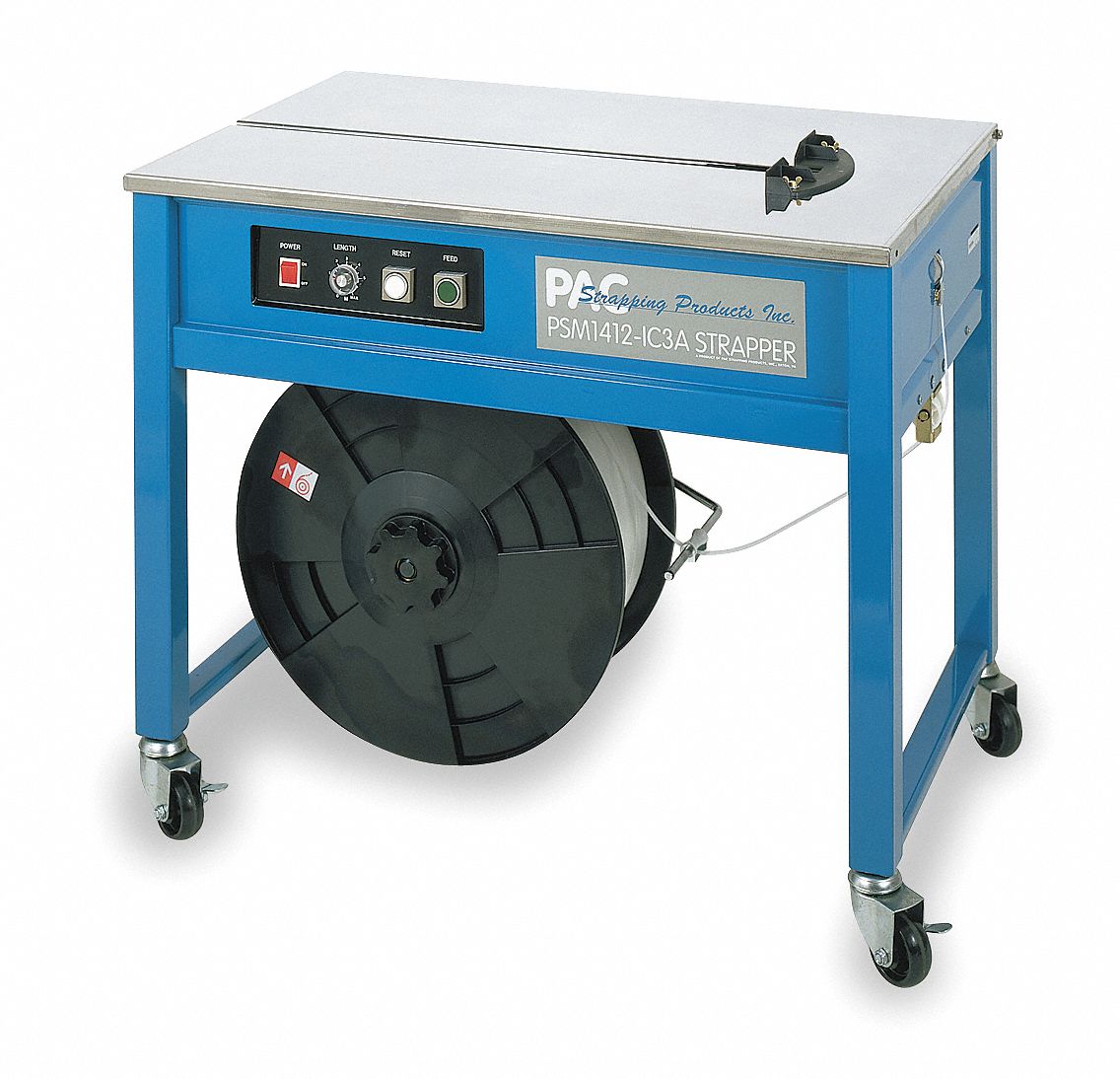 PAC STRAPPING PRODUCTS TABLETOP STRAPPING MACHINE, 35 IN OVERALL L, 23 IN OVERALL W, TABLETOP