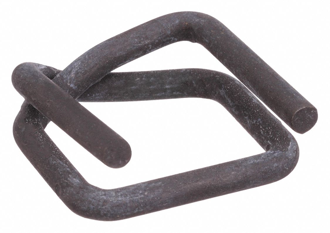 STRAPPING BUCKLE, FITS ¾ IN STRAP W, ¾ IN SEAL INSIDE W, STEEL, PHOSPHATED, 1,000 PK