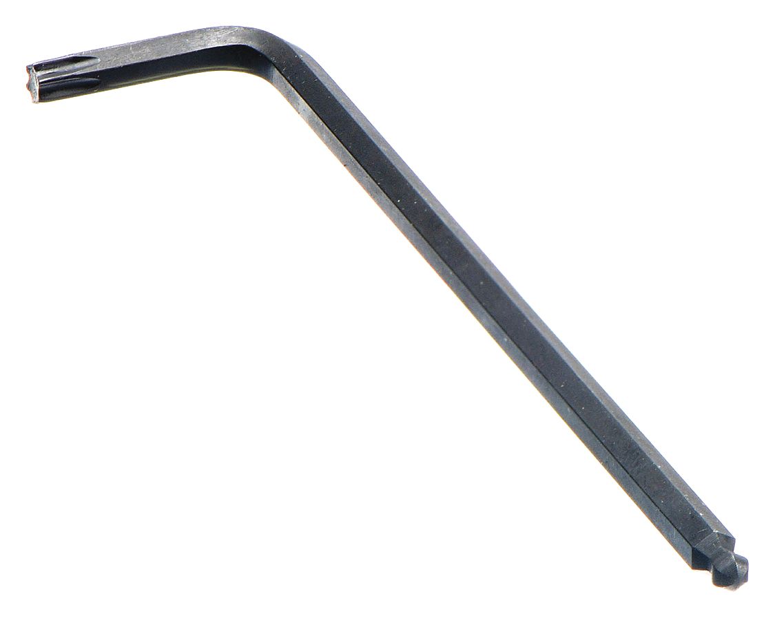 TORX KEY, T27 TIP SIZE, LONG, ALLOY STEEL, BLACK OXIDE, 4 11/64 IN LONG ARM L, BALL END