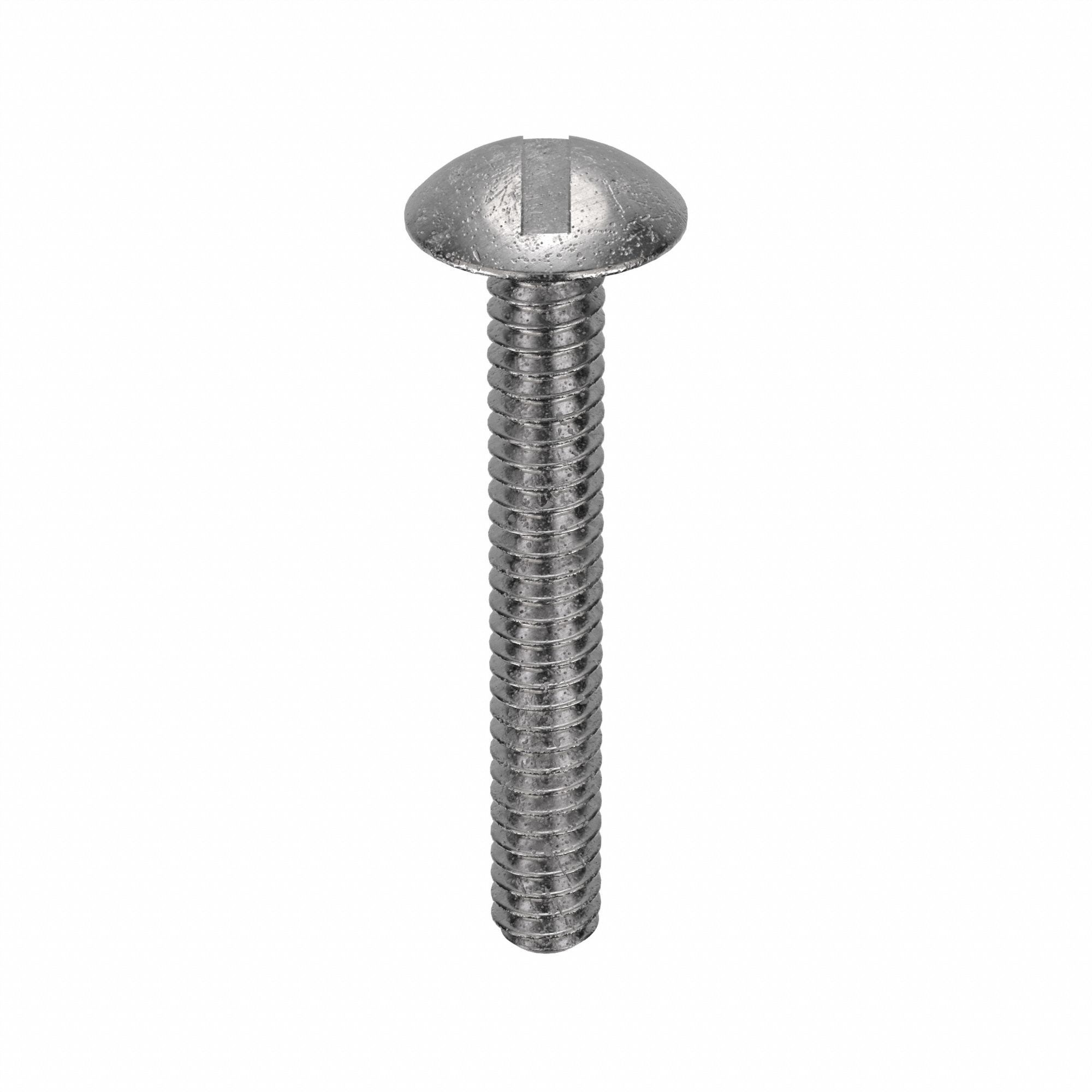 Machine Screw: #10-32 Thread Size, 1 1/4 in Lg, 18-8, Stainless Steel, Passivated, Truss, 50 PK