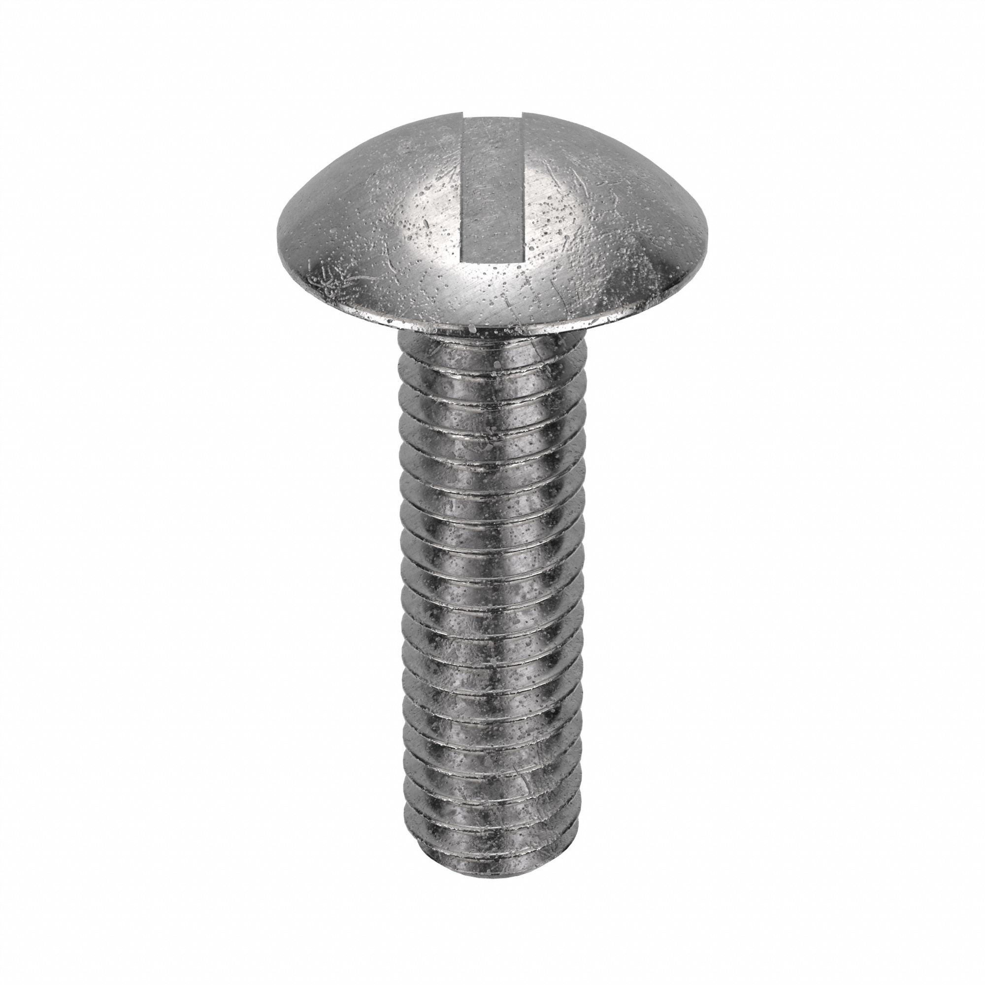 Machine Screw: 5/16"-18 Thread Size, 1 in Lg, 18-8, Stainless Steel, Plain, Truss, Slotted, 25 PK