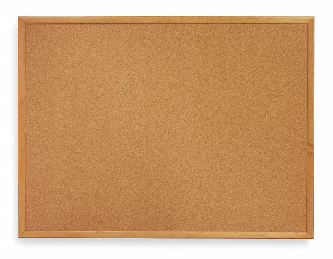 QUARTET PushPin Bulletin Board, Cork, 48 inH x 72 inW, Brown 2CY45