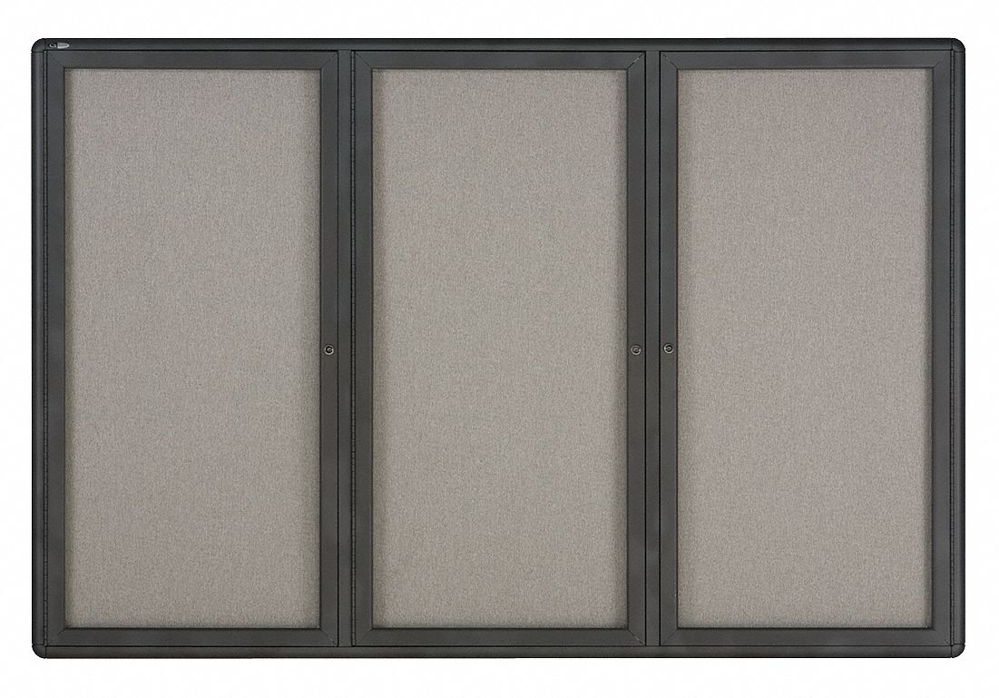 QUARTET Letter Board Indoor Enclosed Bulletin Board, Fabric, 48 inH x