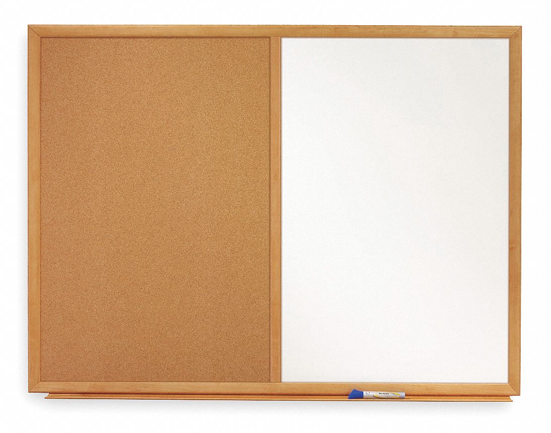 QUARTET, 36 in Dry Erase Ht, 48 in Dry Erase Wd, Combination Bulletin