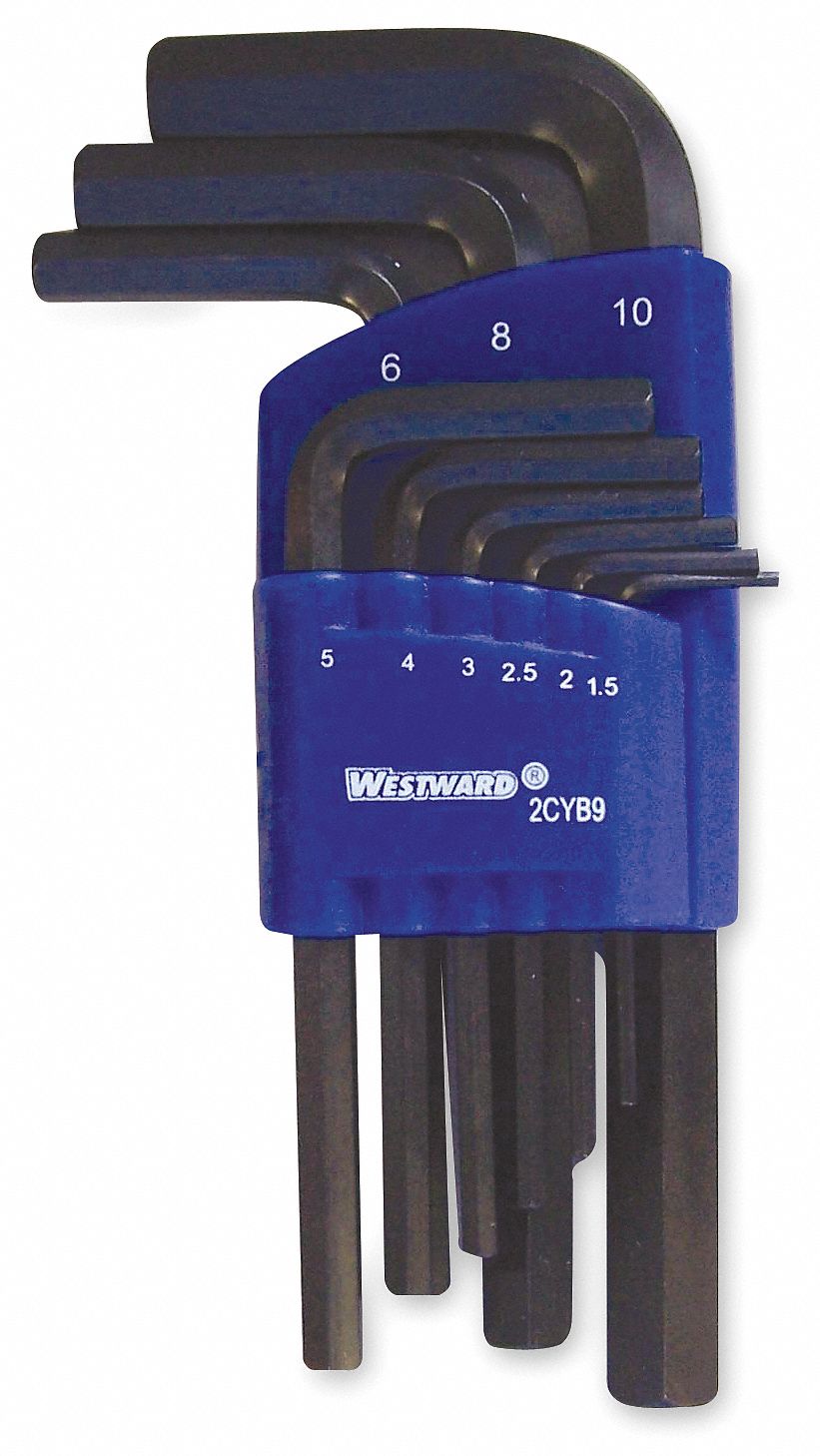 HEX KEY SET,1.5 - 10MM,L-SHAPED,SHO