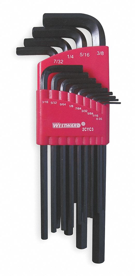 HEX KEY SET,1/4 - 3/8 IN.,L-SHAPED,