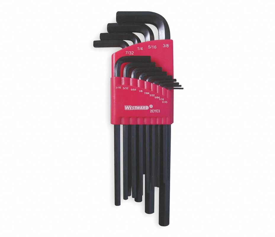 WESTWARD Juego de Llaves Hexagonales Piezas: 13 Puntas: 2 Mango Liso ...