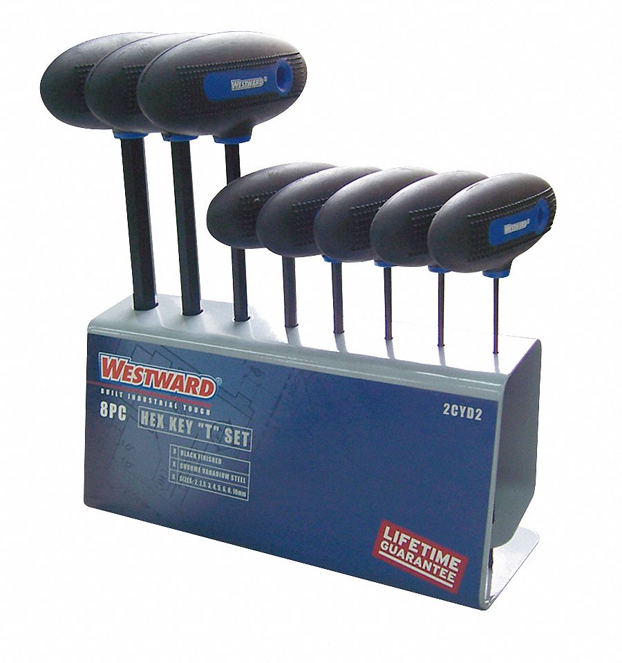 HEX KEY SET,2 - 10MM,T-HANDLE