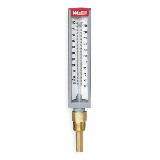 WEISS Compact industrial Thermometer, 1 3/8 in Insertion Length, 2 in
