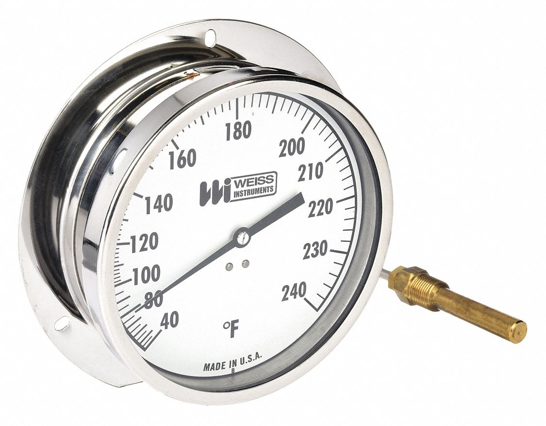 Weiss Instruments - 3-1/2 Inch, 40 to 240°F, Stainless Steel, Vapor  Actuated Dial Thermometer - 56462070 - MSC Industrial Supply