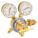 GAS REGULATOR, SINGLE STAGE, CGA 580 INLET, ¼ IN 37 °  FLARED TUBE OUTLET, 250 PSIG