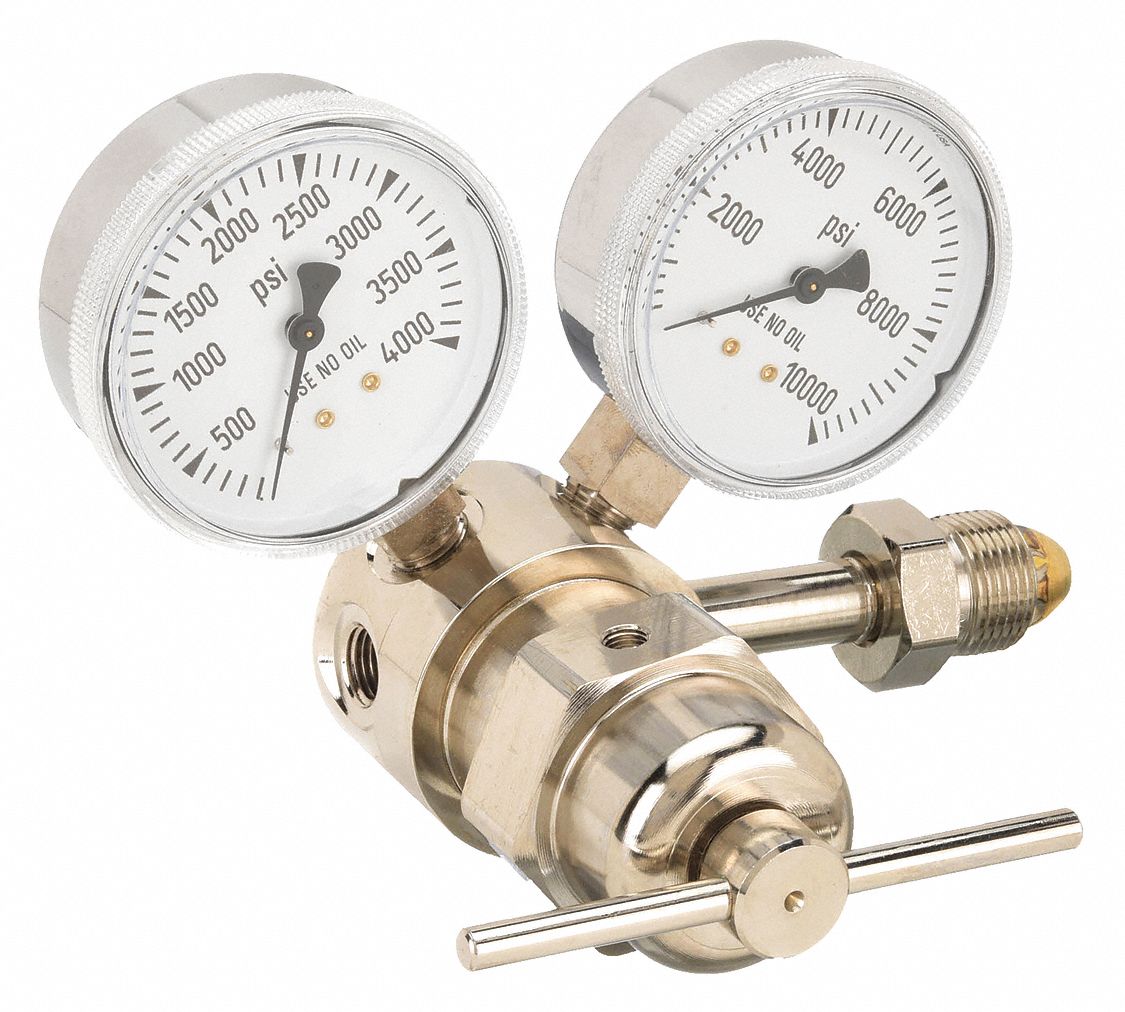 High Pressure Gas Regulator: Single Stage, CGA 580 Inlet, 1/4" NPT F Outlet