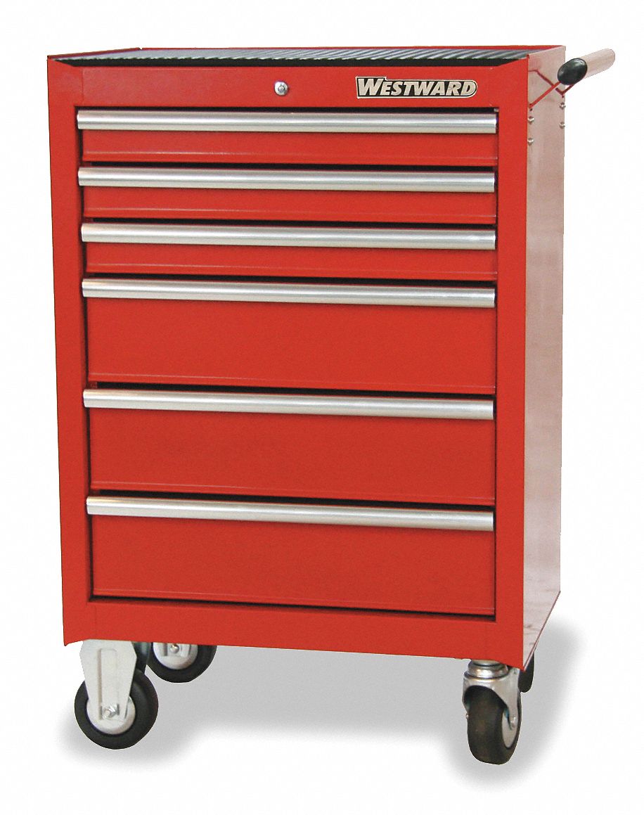 Westward Red Rolling Cabinet 40 3 16 H X 27 W X 18 D Number