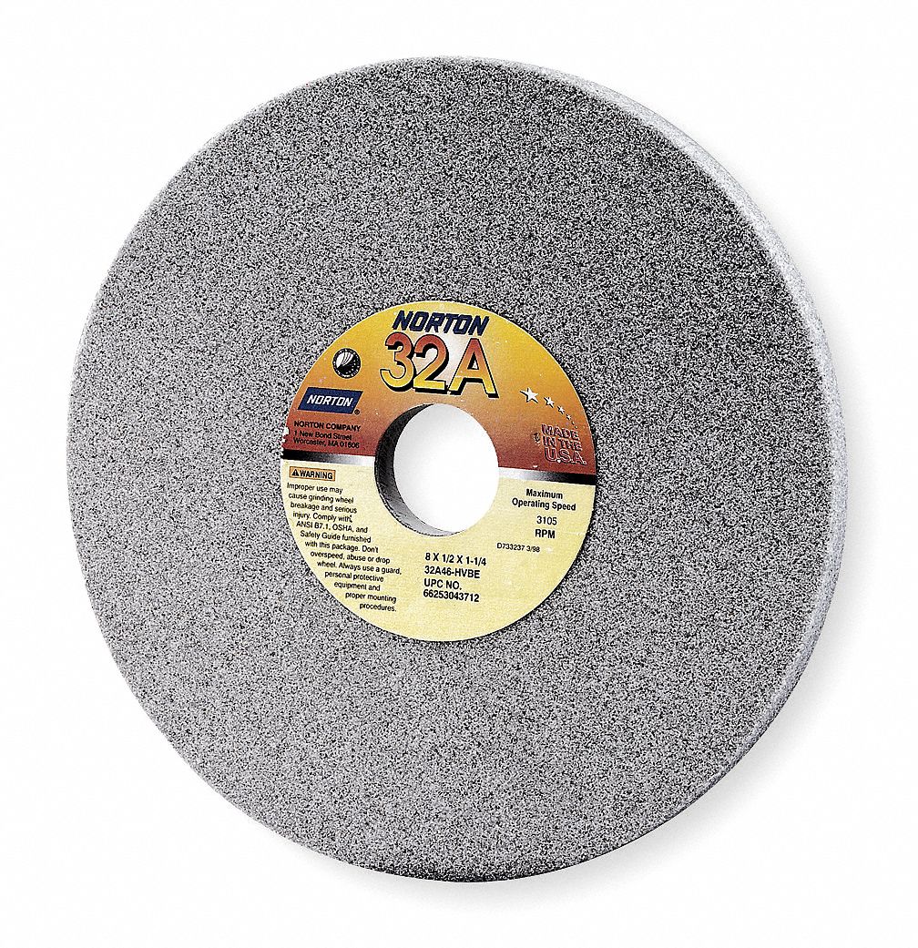 STRAIGHT GRINDING WHEEL, TYPE 1, 10 IN X 1 IN X 3 IN, 32AA46-IVTR, ALUMINUM OXIDE