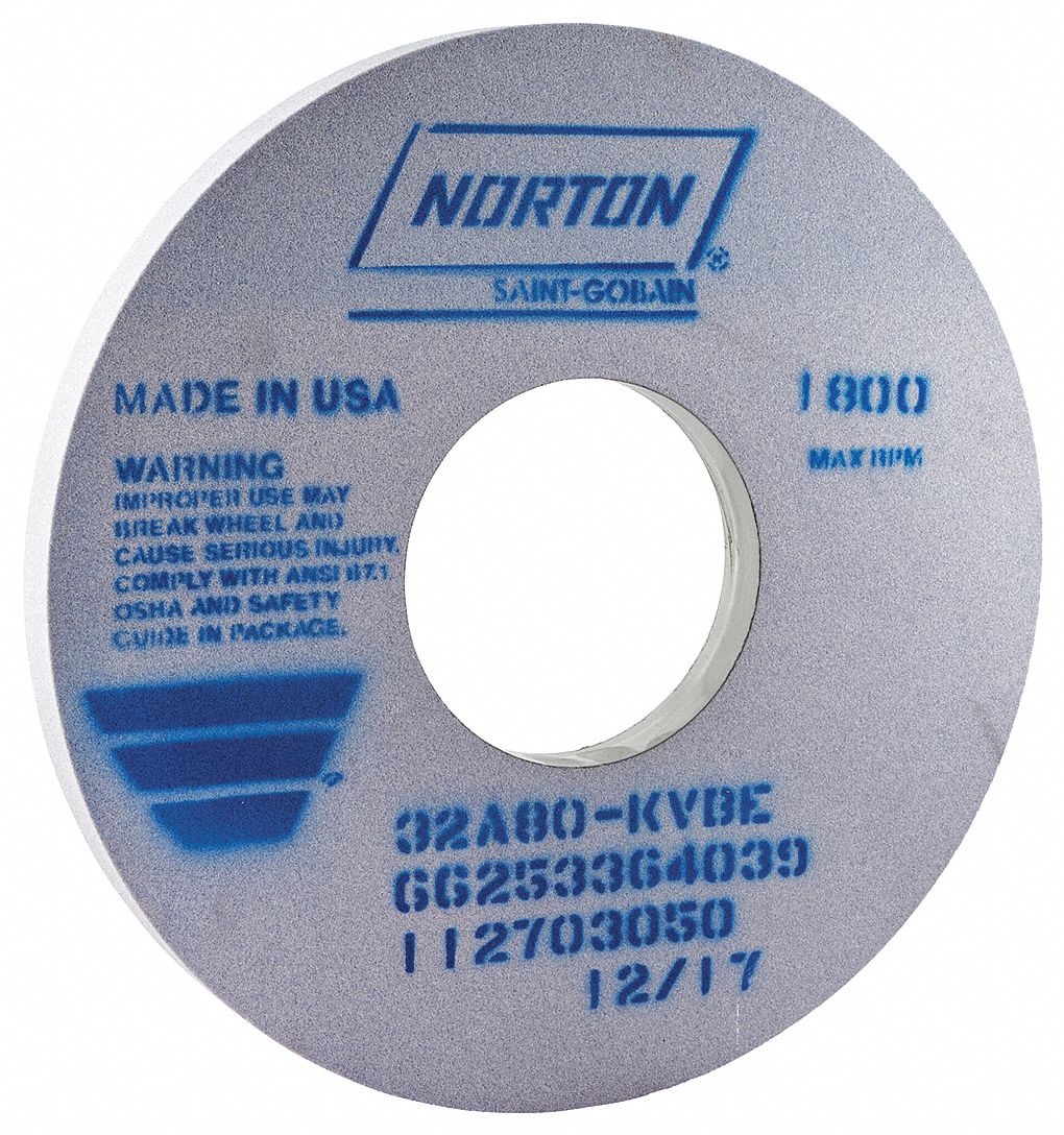 Straight Grinding Wheel: Type 1, 14" x 1" x 5", 32A80-KVBE