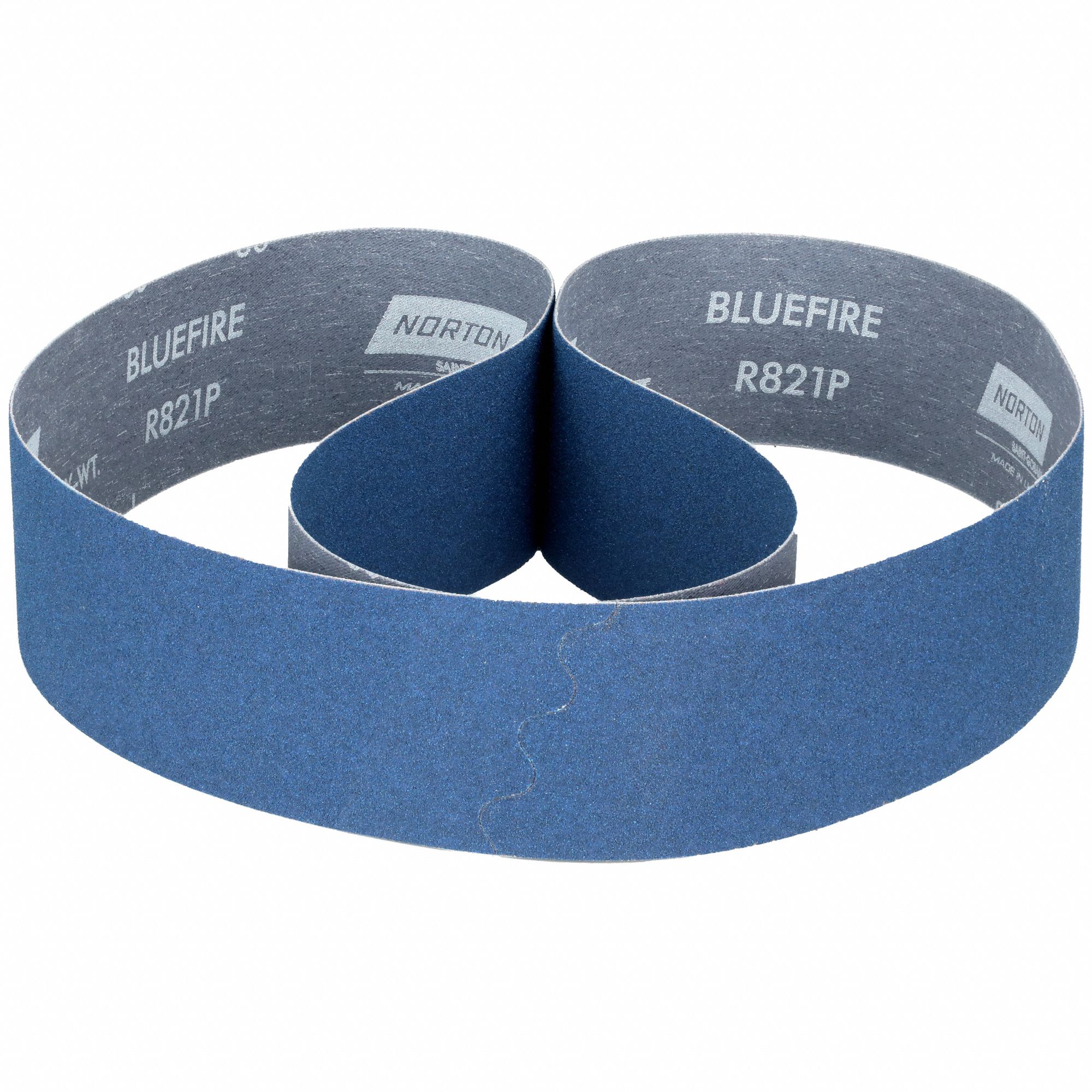 Sanding Belt: 2 1/2 in W x 60 in L, Zirconia Alumina, 80 Grit, Y Wt Cotton Backing