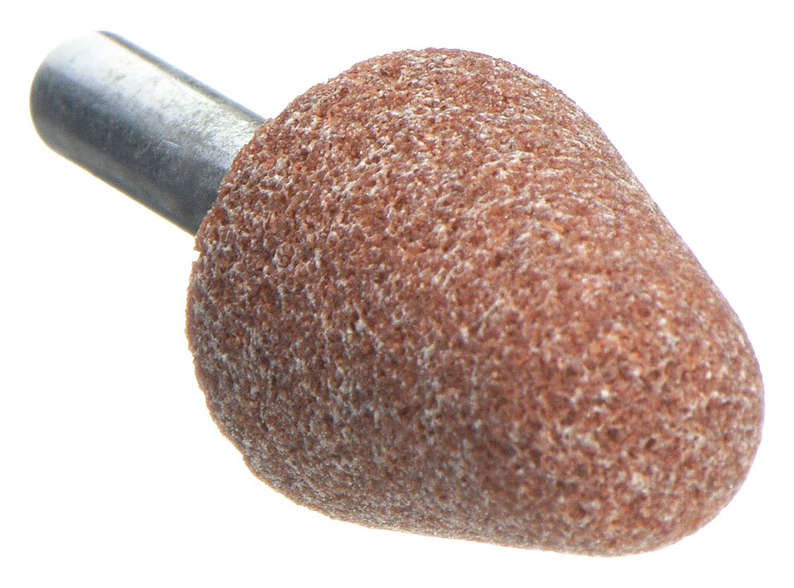 VITRIFIED MOUNTED POINT, ¾ IN DIAMETER, ALUMINUM OXIDE, 60 GRIT, A5