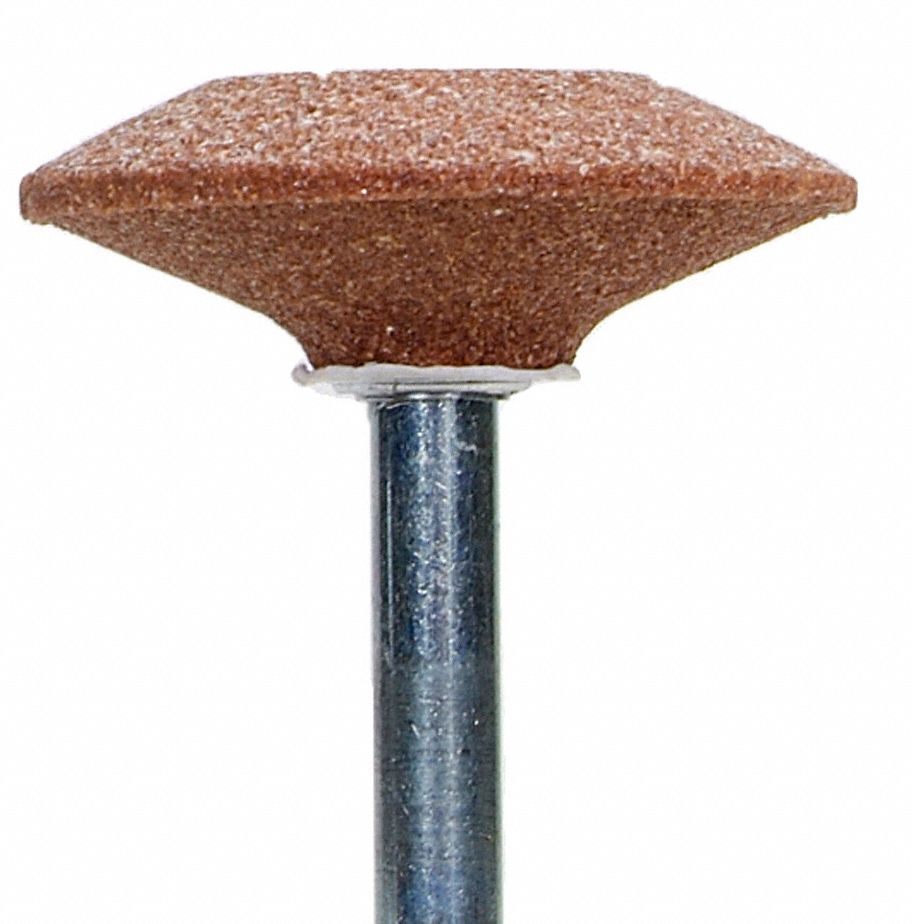NORTON Vitrified Mounted Point 1 5/8 in Dia, A36, 3/8 in, Medium