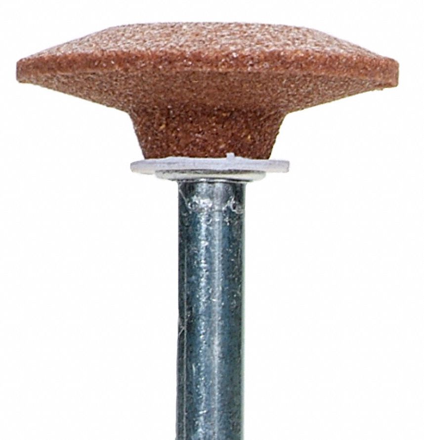 NORTON Vitrified Mounted Point 1 1/4 in Dia, A37, 1/4 in, Medium