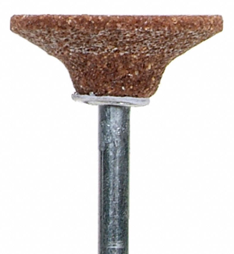 NORTON Vitrified Mounted Point 3/4 in Dia, B81, 3/16 in, Medium