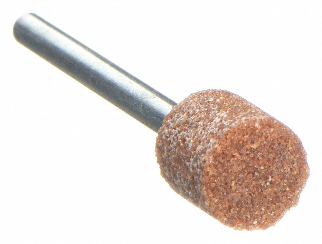 Vitrified Mounted Point: 3/8 in Dia, Aluminum Oxide, 60 Grit, W175