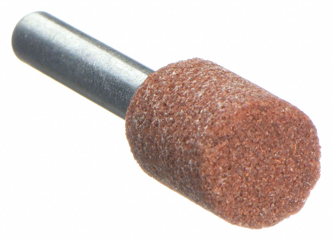 VITRIFIED MOUNTED POINT, ½ IN DIAMETER, ALUMINUM OXIDE, 60 GRIT, W186