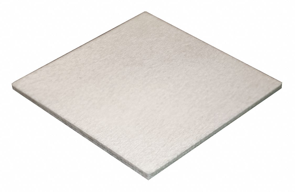 Wool Felt Sheet: 24 in W x 24 in L, 1/4 in Thick, S2-24, Plain Backing, Off White, 100% Wool Content