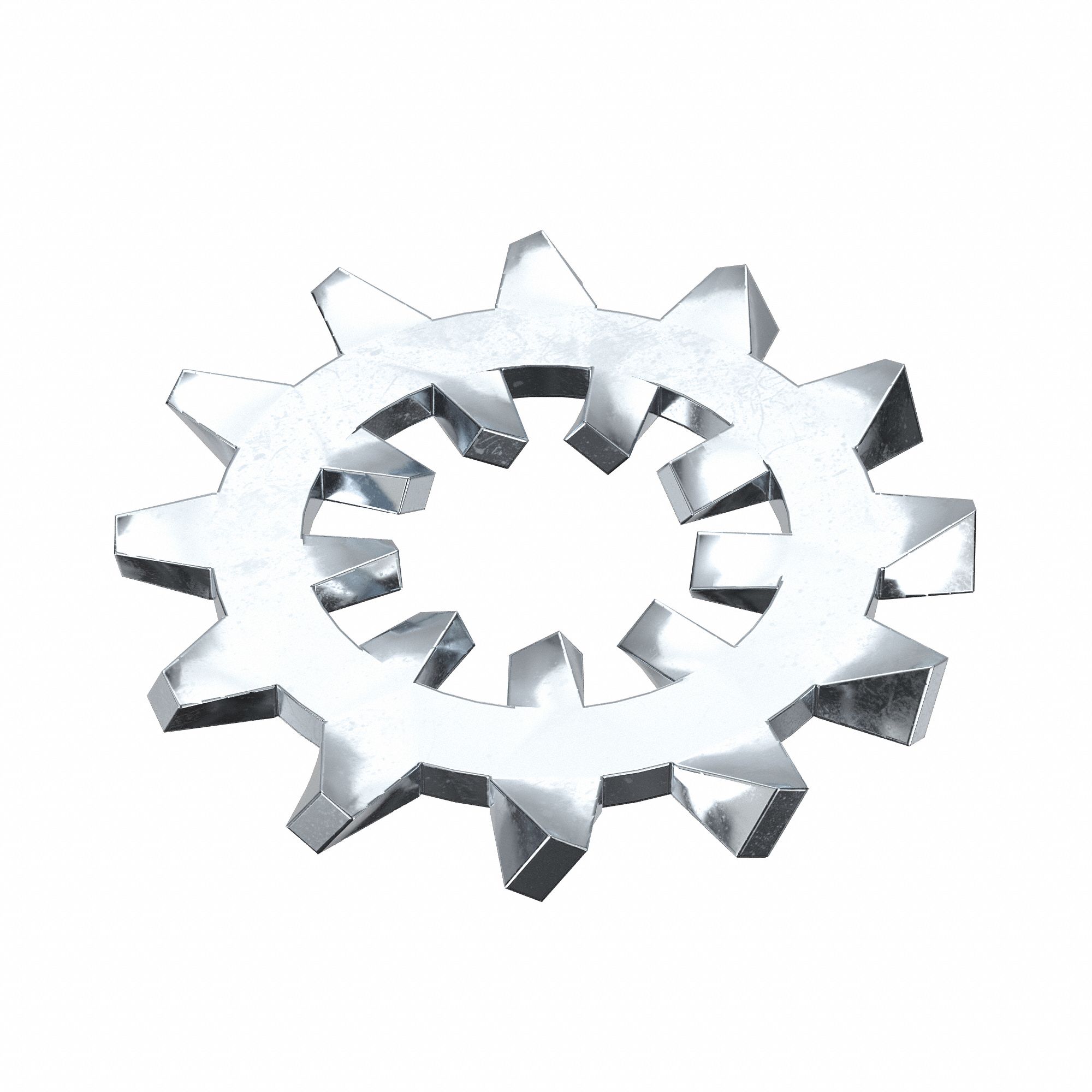 Internal & External Tooth Lock Washer: Case Hardened, Zinc Plated, Steel, 1/4 in Screw Sz, 100 PK