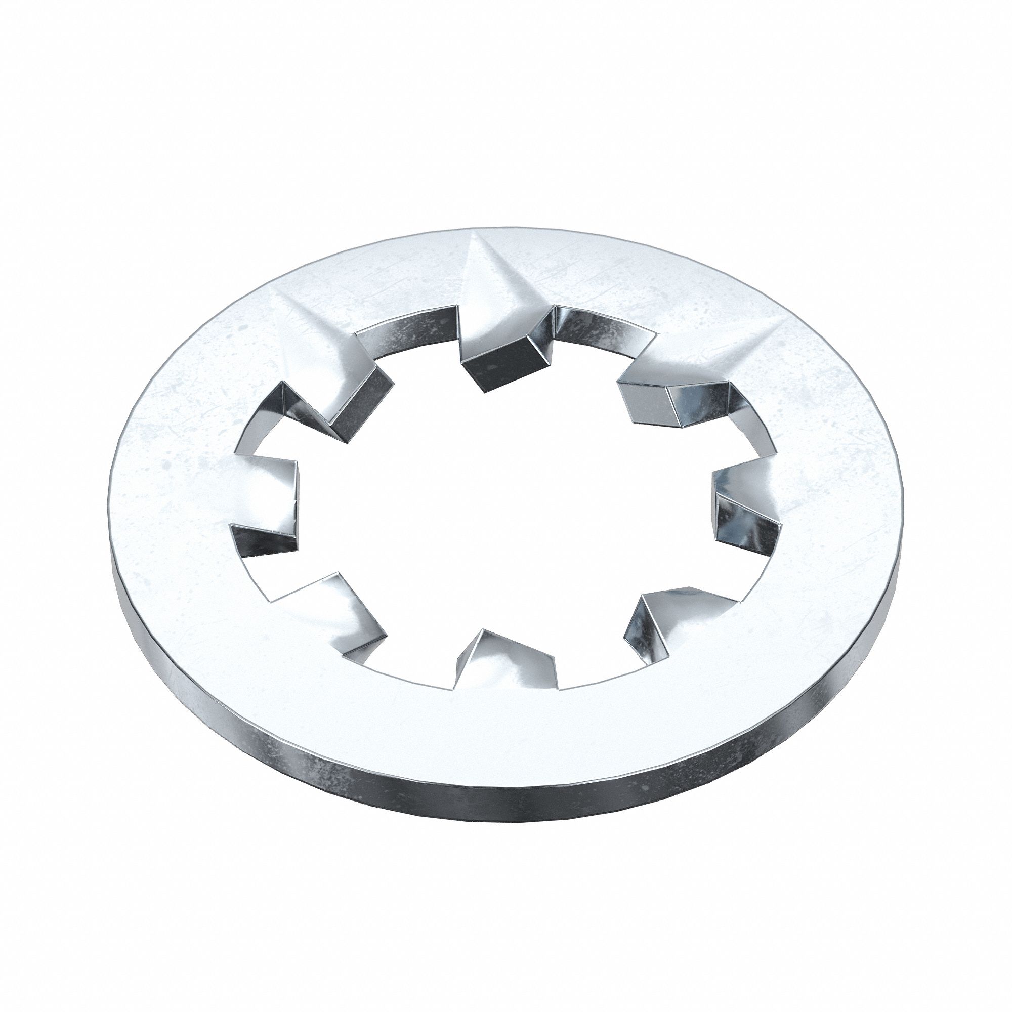 LOCK WASHER, FOR #10 SCREW, INTERNAL TOOTH LOCK, STEEL, ZINC PLATED, 0.024 IN MAX THICK, 100 PK