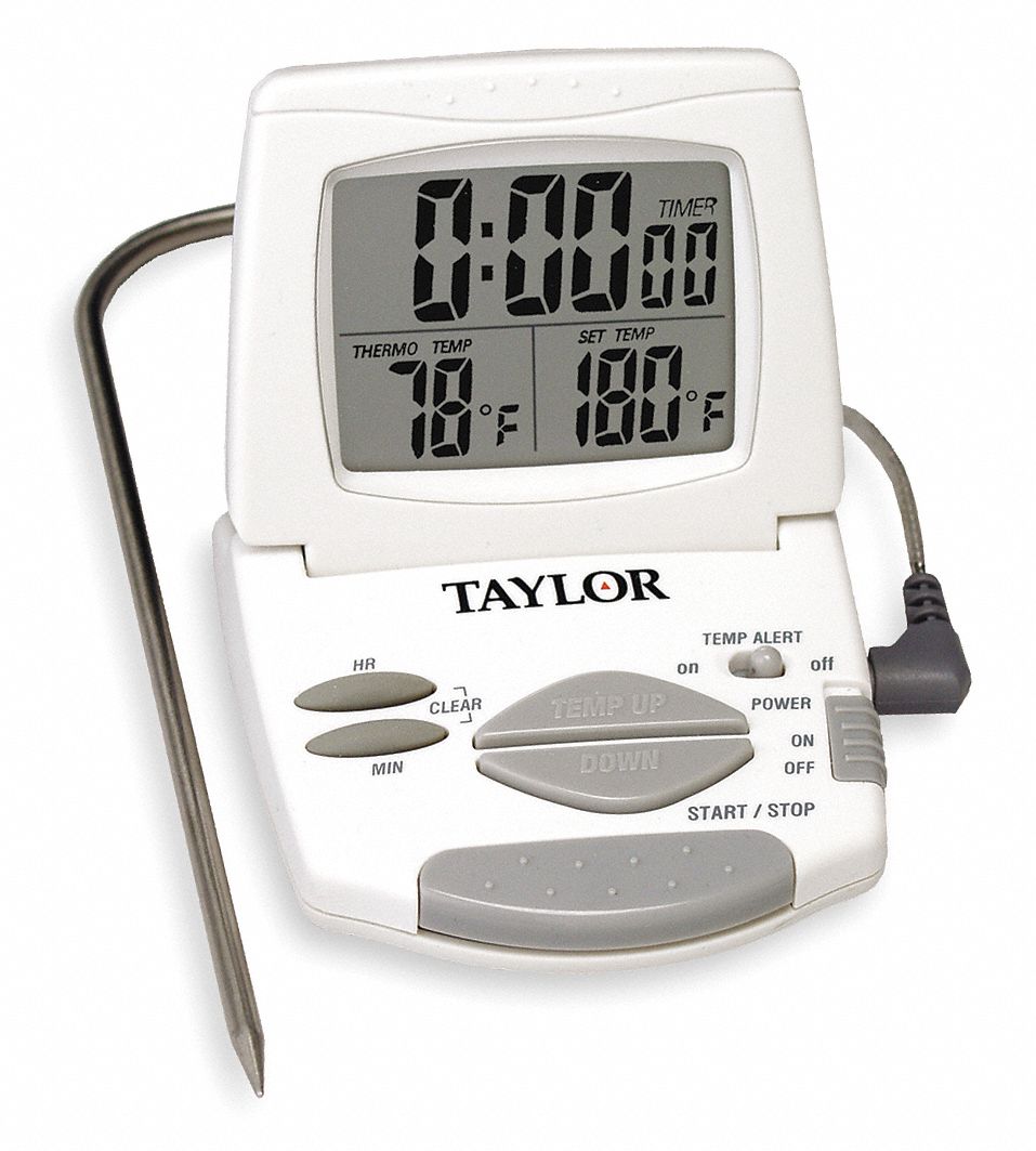 TAYLOR Oven Thermometer, 32° to 392°F Temp. Range (F), 0° to 200°C Temp