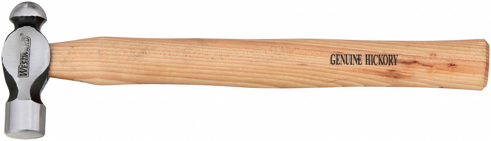 Ball Peen Hammer: Wood, Steel, 12 oz Head Wt, 27 mm Face Dia, 13 in Overall Lg, Plain Grip