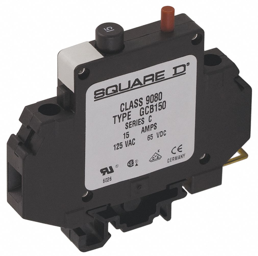 SQUARE D Circuit Protector, 250V AC/65V DC Voltage, 15 A Amps 2DC64