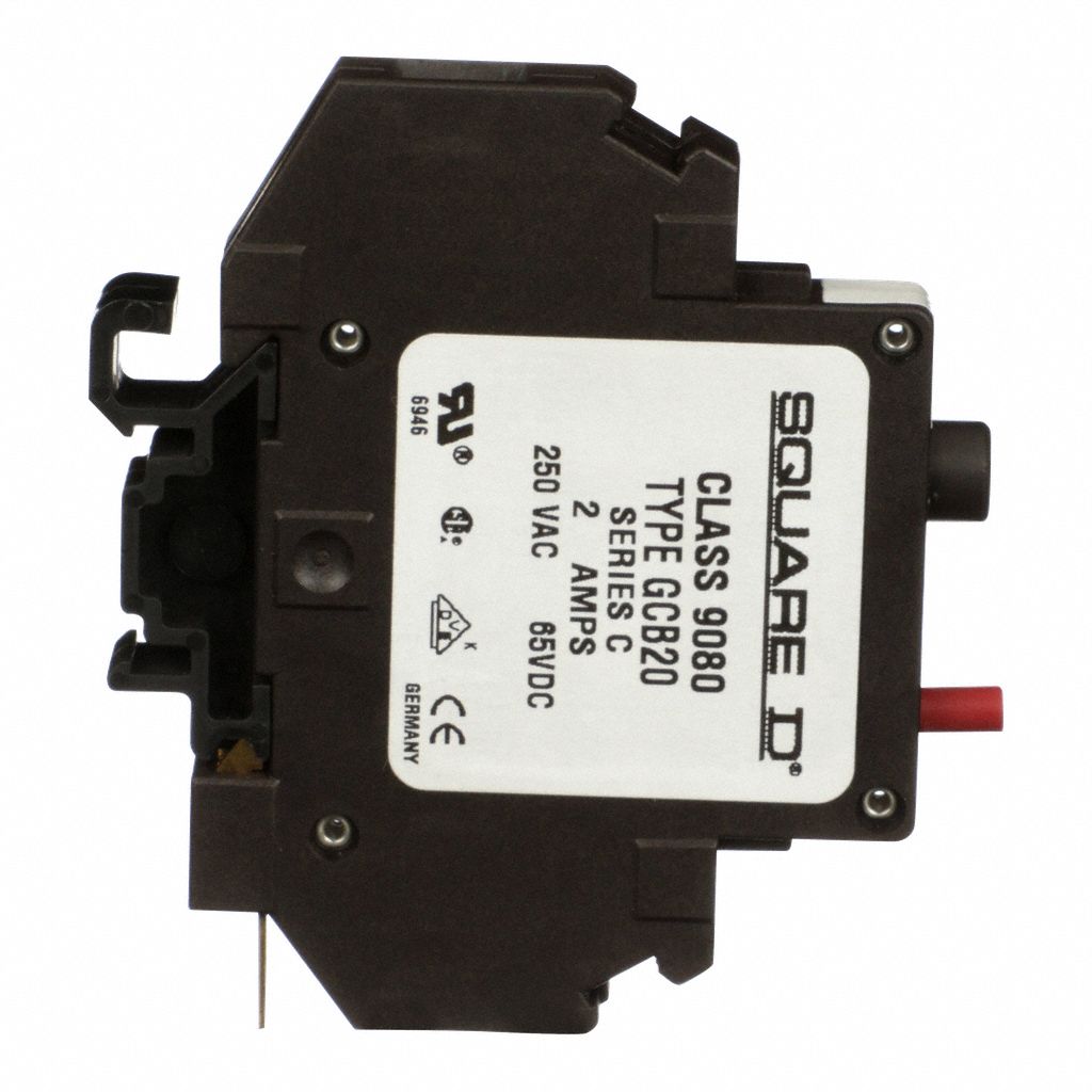 SQUARE D Circuit Protector Track Mount, 2 A Current, Circuit Breaker
