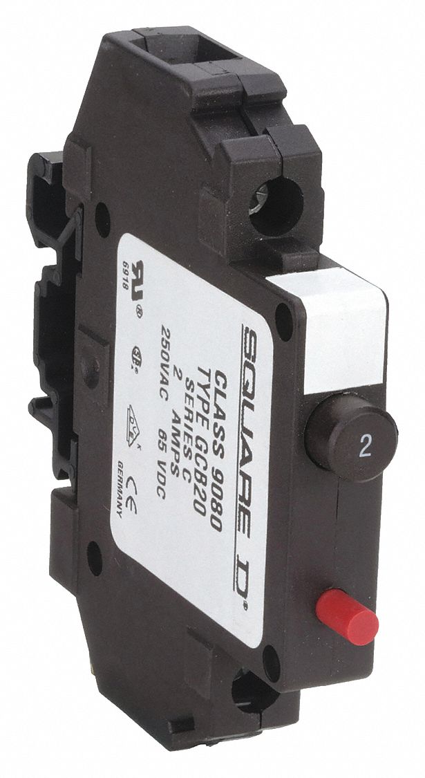 PROTECTEUR DE CIRCUIT, 1 PÔLES, 3,11 PO LONGUEUR, 0,5 PO LARGEUR, POUR TAILLE MAXIMALE DU FIL 10 AWG, NOIR