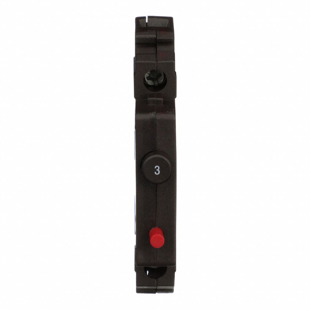 CIRCUIT PROTECTOR, TRACK MOUNT, 3 A CURRENT, CIRCUIT BREAKER, BLACK