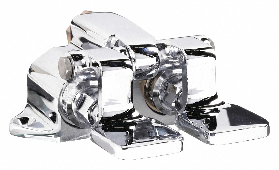 Foot Pedal: WaterSaver, Brass, Chrome Finish, 4 3/4 in Overall Wd