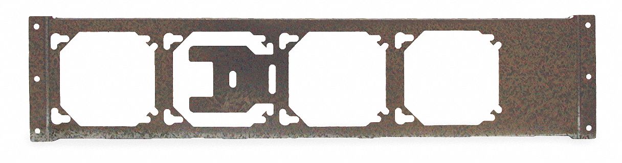 Mounting Bracket: Steel, Silver, 0.06 in Overall Dp, 24 in Overall Wd, 0.31 in Overall Lg