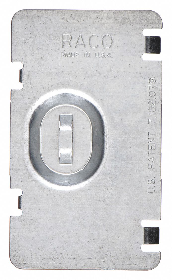 Electrical Box Cover: 1 Gangs, Blank, For Rectangular Box Shape, Steel, 3 cu in Capacity